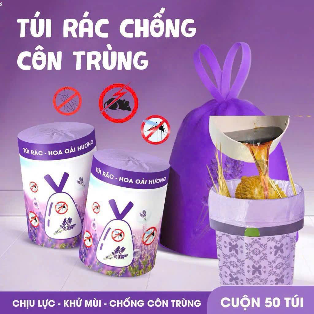 Túi Đựng Rác Có Dây Rút  Hương Lavender Và Hương Ngải Cứu