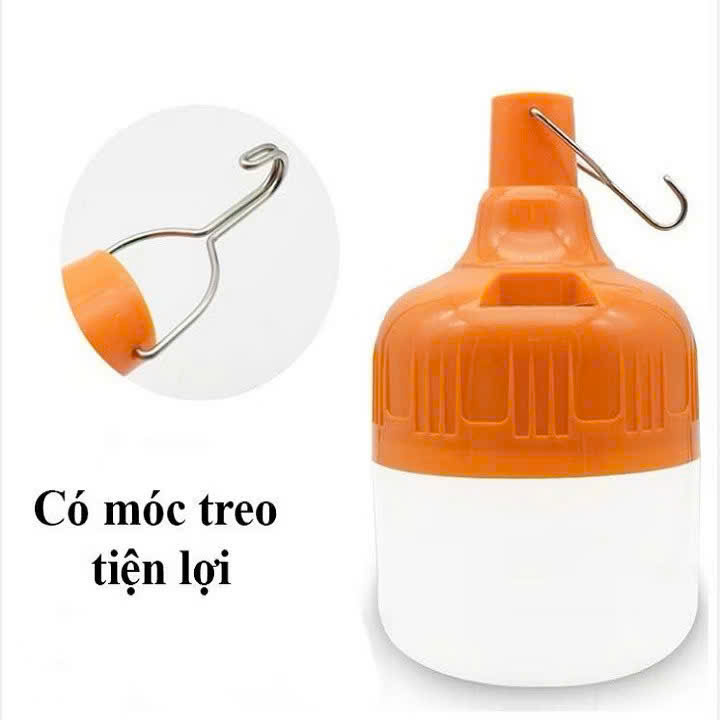 Đèn tích điện siêu sáng 200W có móc treo tiện lợi Bóng to