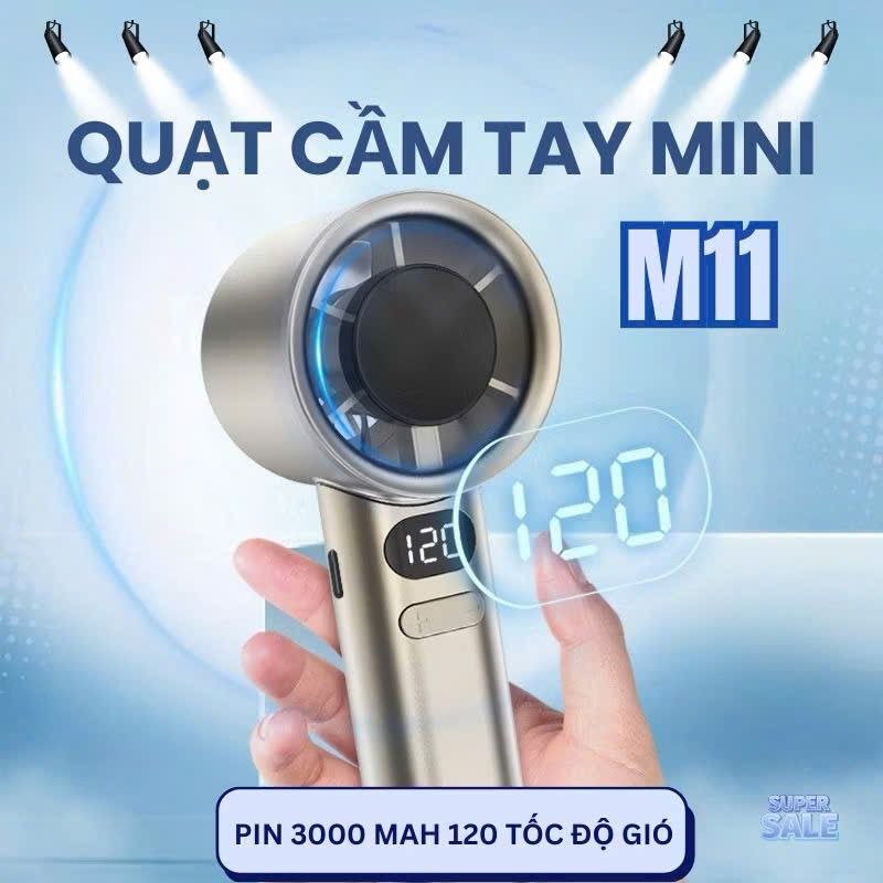 Quạt Cầm Tay Mini Sạc Điện Siêu Mạnh M11 120 Cấp Độ Gió