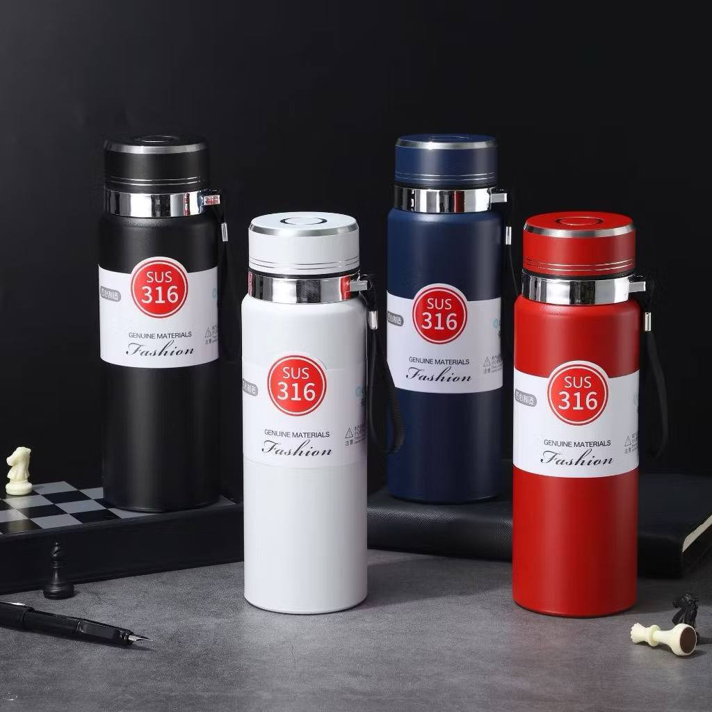 Bình Giữ Nhiệt Inox SUS 316 có khay lọc trà, Sơn Nhám Chống Trầy, Quai Đeo Chắc Chắn 1000ml