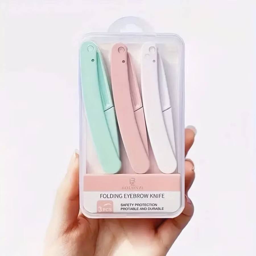 Bộ 3 Dao Cạo Lông Mày, Tóc Mái, Lông Tiện Lợi- Bộ Dao Cạo 3 Món Nhỏ Gọn