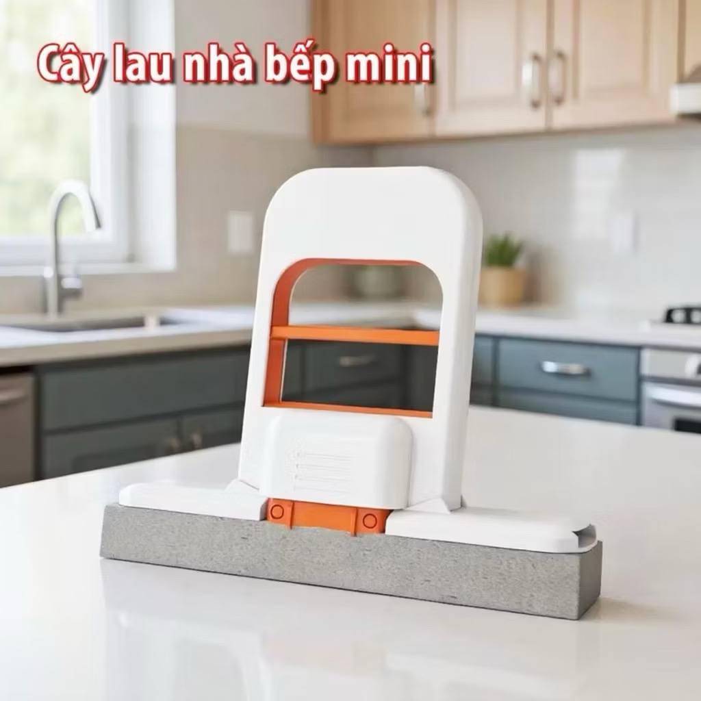 Cây Lau Nhà Bếp Mini Cây Lau Bàn Bếp Tự Vắt Thông Minh, Cây Lau Đa Năng Bọt Biển Siêu Thấm Hút